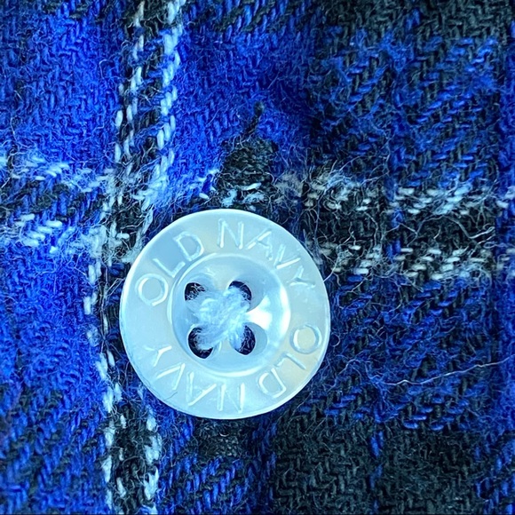 Vintage Y2K Old Navy Plaid Flannel Button Down Shirt Top - Picture 9 of 11